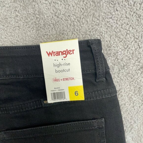 NEW Wrangler Women's Size 6 High-Rise Black Bootcut Stretch Jeans - Picture 9 of 11